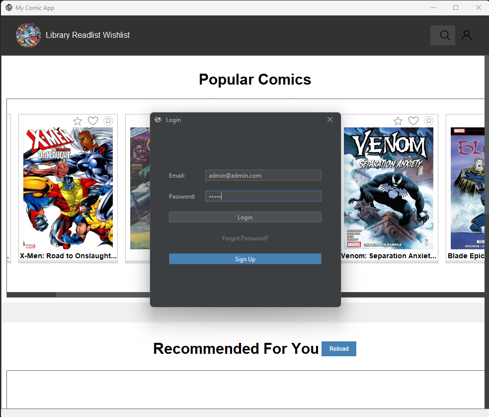 Panneau de connexion - Panneau de connexion avec options d'inscription et mot de passe oublié
